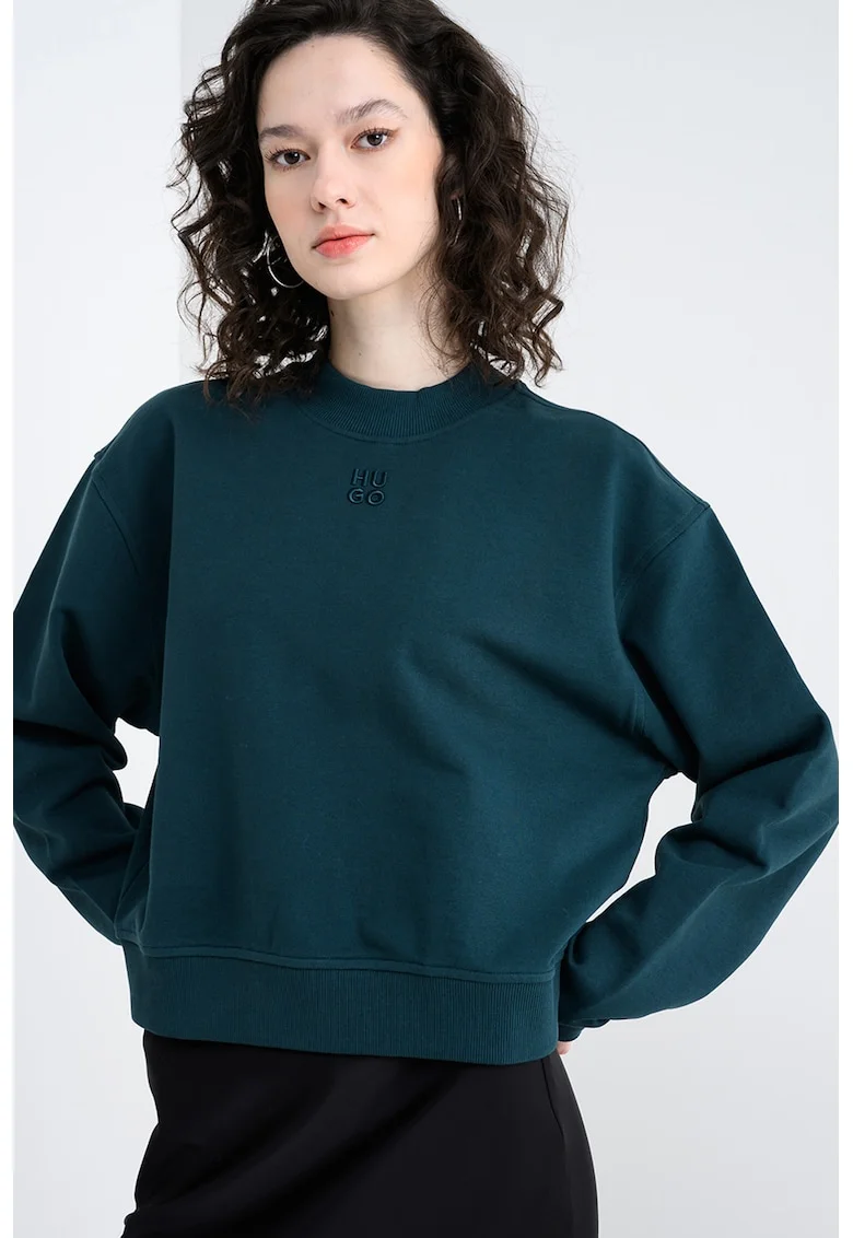 Bluza relaxed fit de trening cu maneci cazute Daxandria, Verde englez