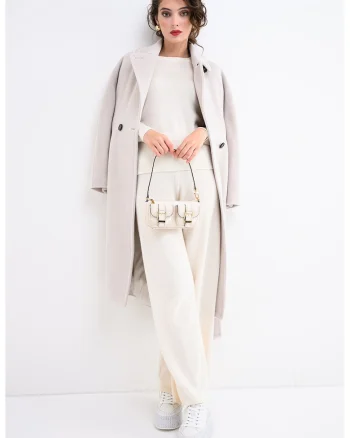 Pulover uni din casmir, Alb