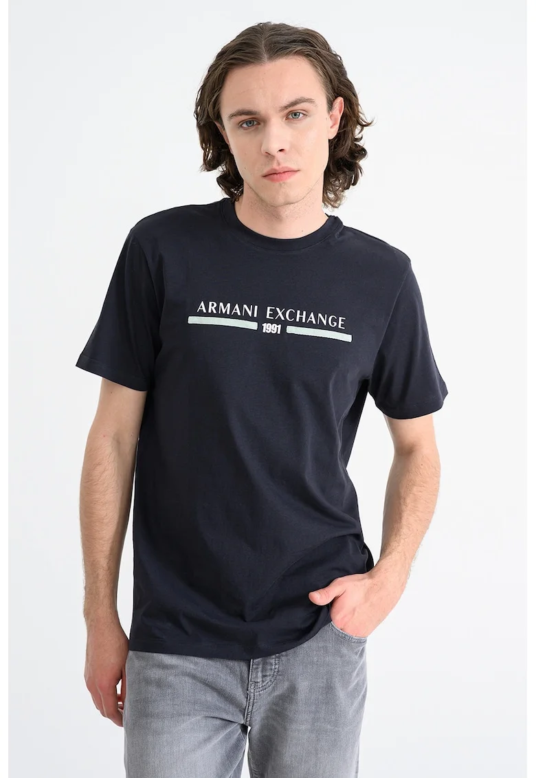 Tricou din bumbac cu imprimeu, Alb/Albastru ultramarin/Verde pal