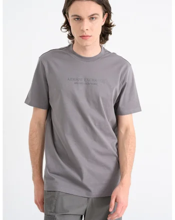 Tricou cu imprimeu logo, Gri inchis