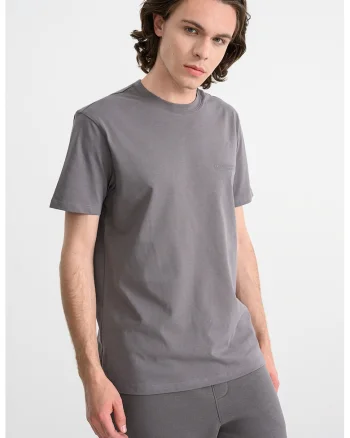 Tricou regular fit de bumbac, Gri inchis