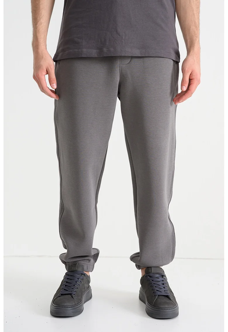 Pantaloni relaxed fit de trening cu snur in talie, Gri inchis