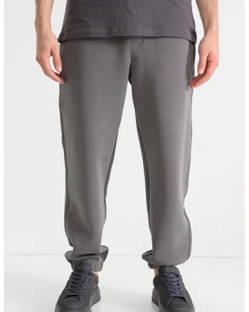 Pantaloni relaxed fit de trening cu snur in talie, Gri inchis