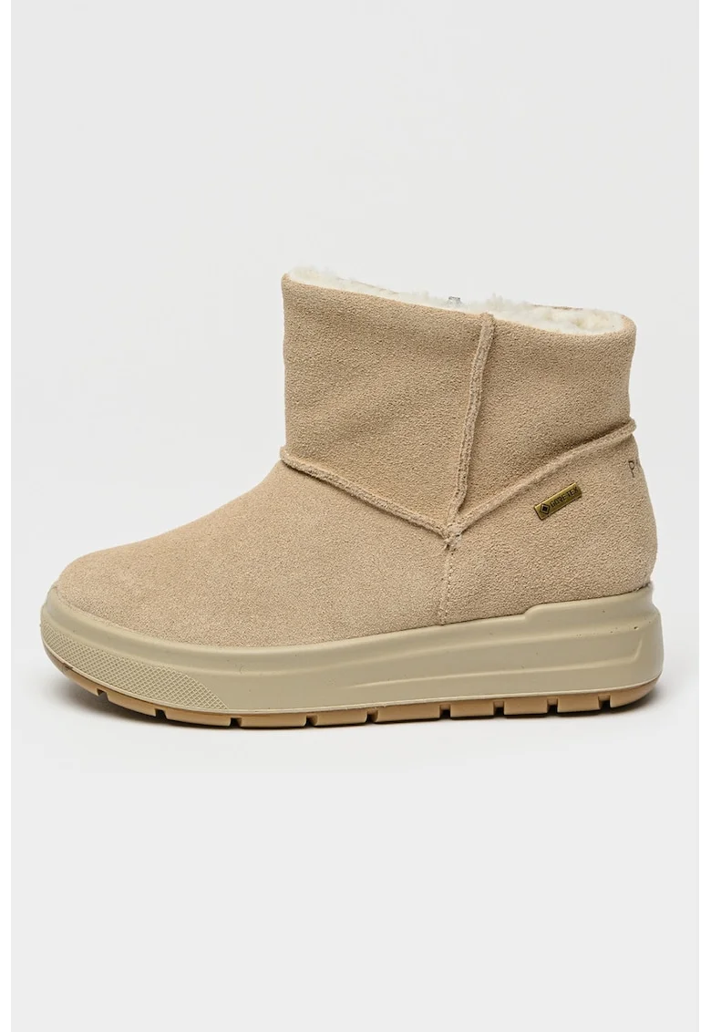 Ghete impermeabile din piele intoarsa cu tehnologie Gore-Tex, Maro nisip
