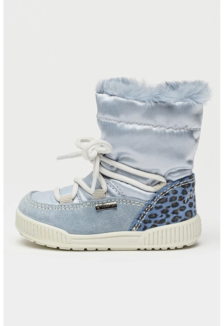 Cizme mid-calf cu garnituri de piele intoarsa cu tehnologie Gore-Tex, Albastru pastel