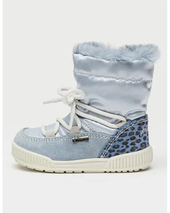 Cizme mid-calf cu garnituri de piele intoarsa cu tehnologie Gore-Tex, Albastru pastel
