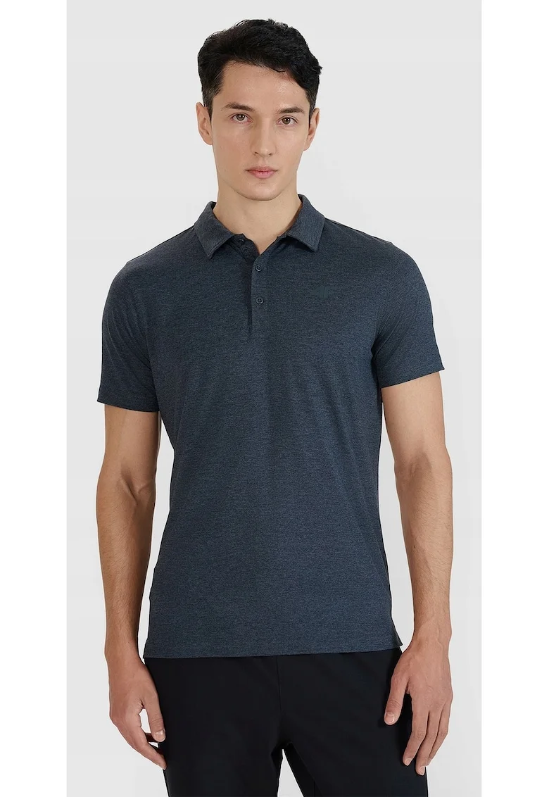 Tricou polo barbati  croiala obisnuita, uscare rapida,gri, material sintetic, Gri