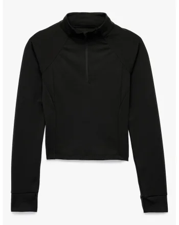 Bluza slim fit cu fenta cu fermoar, Negru
