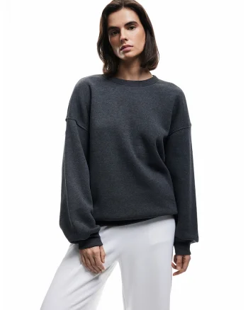Bluza de trening cu maneci cazute, Negru