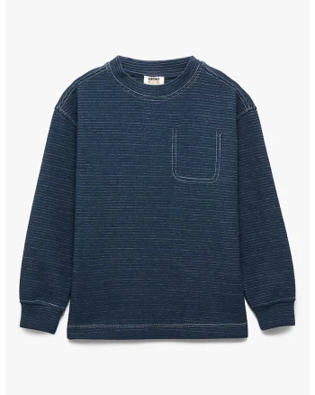 Bluza de trening cu decolteu rotund, Albastru inchis