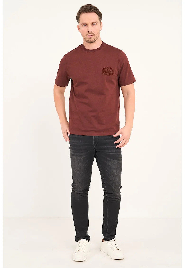 Blugi slim fit cu talie medie si 5 buzunare, Negru stins