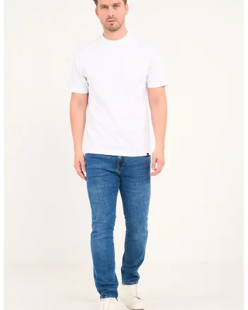 Blugi slim fit cu 5 buzunare, Albastru