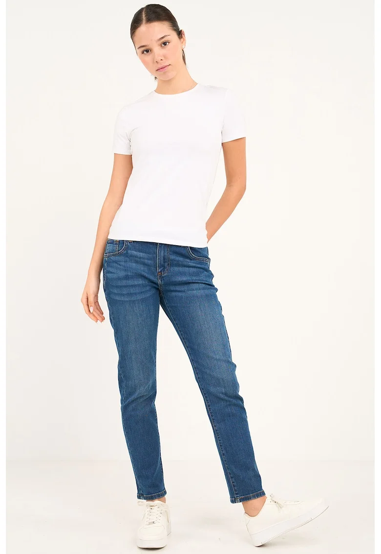 Blugi slim fit cu talie medie, Albastru