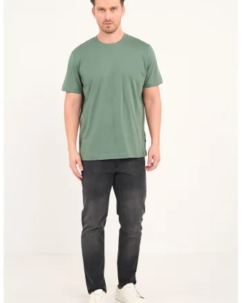 Blugi slim fit cu aspect decolorat, Gri antracit