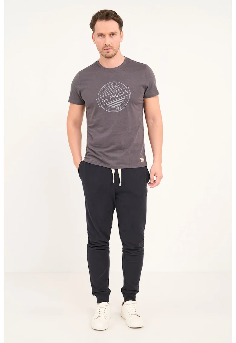 Pantaloni conici de trening cu snur, Negru