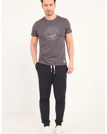 Pantaloni conici de trening cu snur, Negru