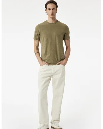 Tricou regular fit cu model uni, Galben mustar