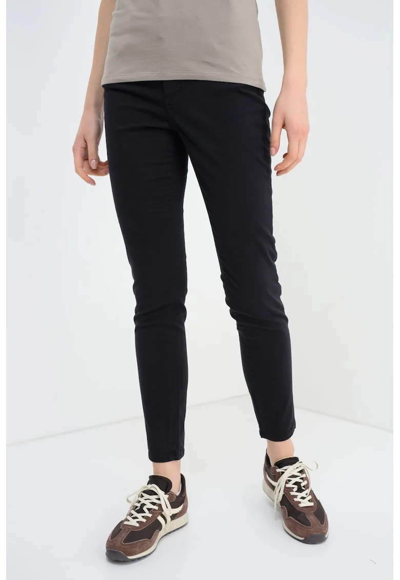 Blugi super skinny cu talie medie, Negru