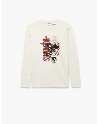 Bluza cu imprimeu grafic, Crem