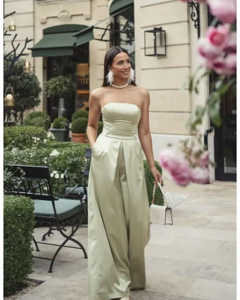 Pantaloni Satinati Verde Aloe, Paloma