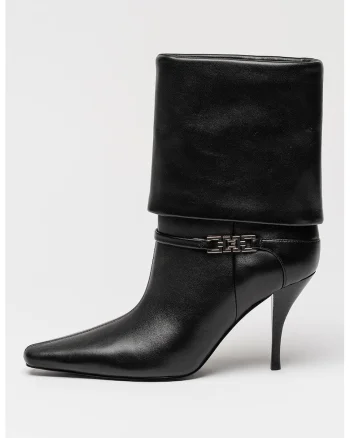 Botine de piele cu varf ascutit Nixxie, Negru