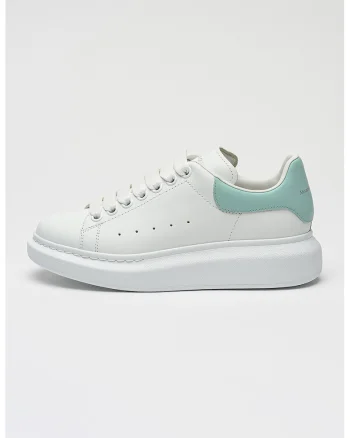 Pantofi sport low-cut din piele, Alb/Verde menta