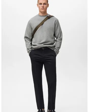 Bluza de trening cu decolteu la baza gatului, Gri