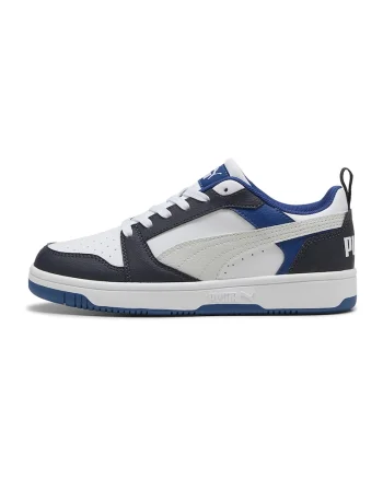 Pantofi sport Rebound V6 din piele ecologica, Alb/Negru/Albastru royal