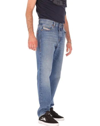 Blugi drepti cu aspect decolorat, Bleumarin