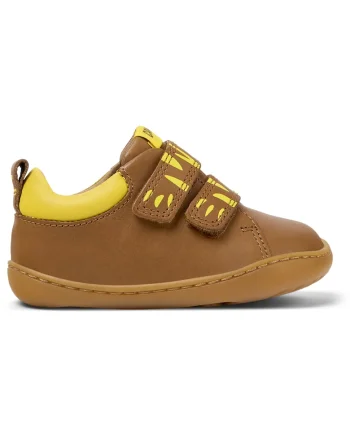 Pantofi din piele cu inchidere velcro Peu Cami, Maro
