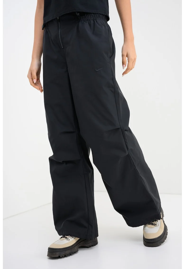 Pantaloni de trening cu croiala lejera si buzunare laterale, Negru