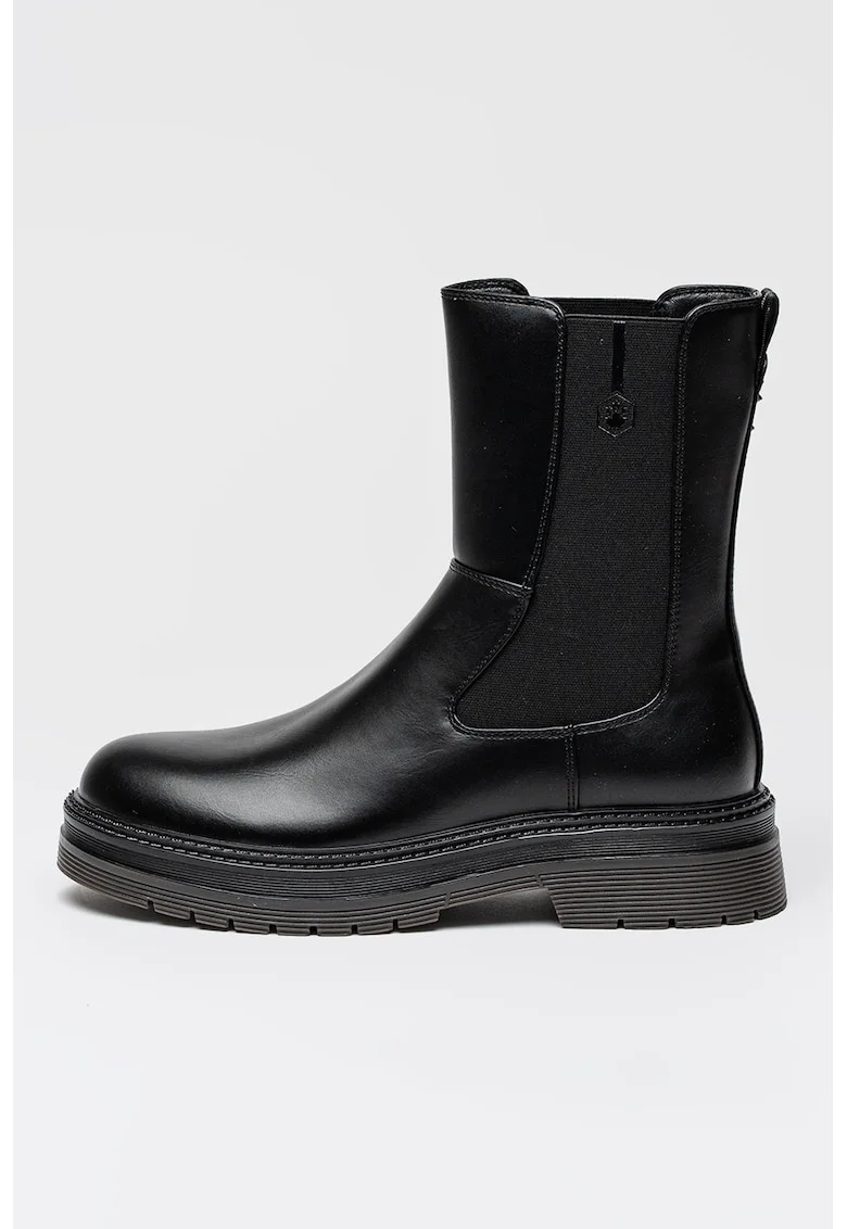 Ghete Chelsea de piele ecologica Susanna, Negru