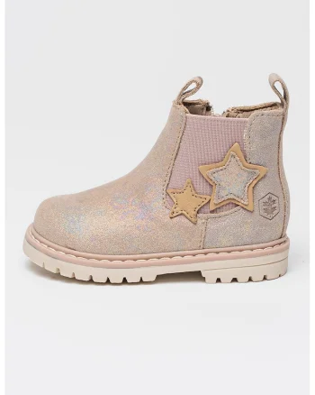 Ghete de piele cu particule stralucitoare si aplicatii stea Rivulet, Multicolor