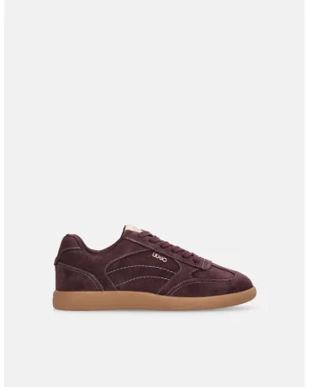 Pantofi sport low-cut de piele intoarsa, Maro inchis