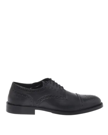 Pantofi derby din piele cu sireturi, Negru