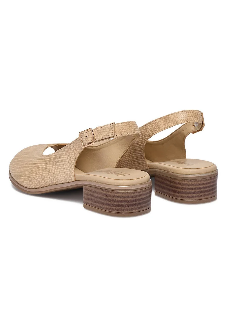 Sandale dama,  catarama, bej, piele naturala,
