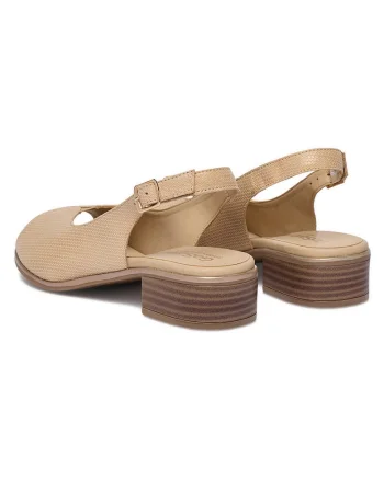 Sandale dama,  catarama, bej, piele naturala,