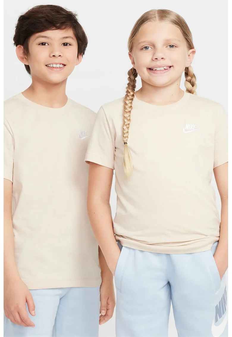 Tricou din bumbac cu decolteu la baza gatului Futura, Maro nisip