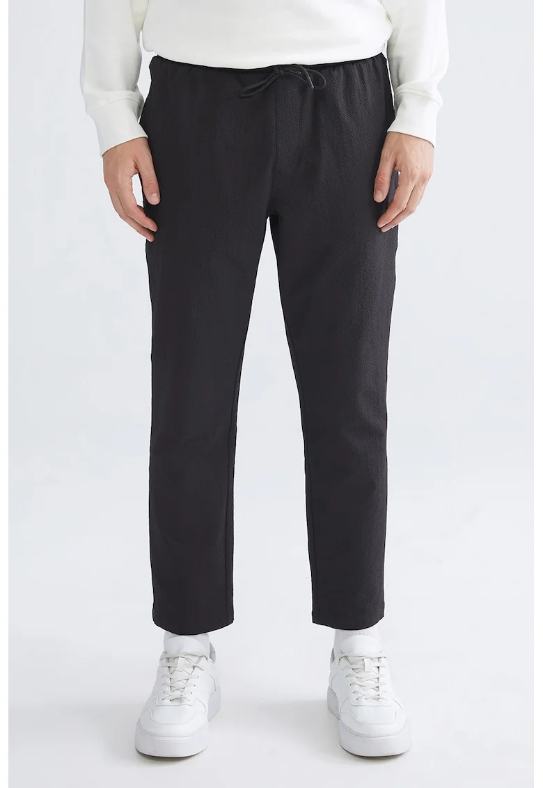 Pantaloni crop cu talie ajustabila, Albastru ultramarin