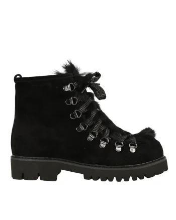 Ghete casual, dama,  68-556-22 negru, piele intoarsa, Negru