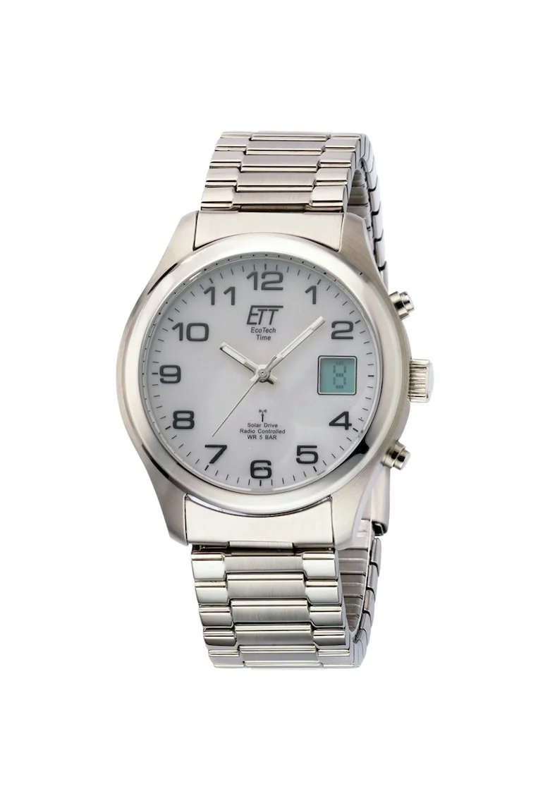 Ceas barbatesc ETT EGS-11335-62M Solar Drive Radiocontrolat Basic, 39mm, 5ATM, Argintiu