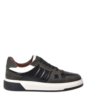 Pantofi sport flatform cu garnituri din piele intoarsa, Verde
