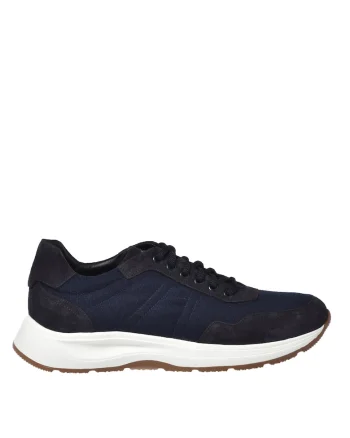 Pantofi sport wedge cu garnituri de piele intoarsa, Albastru