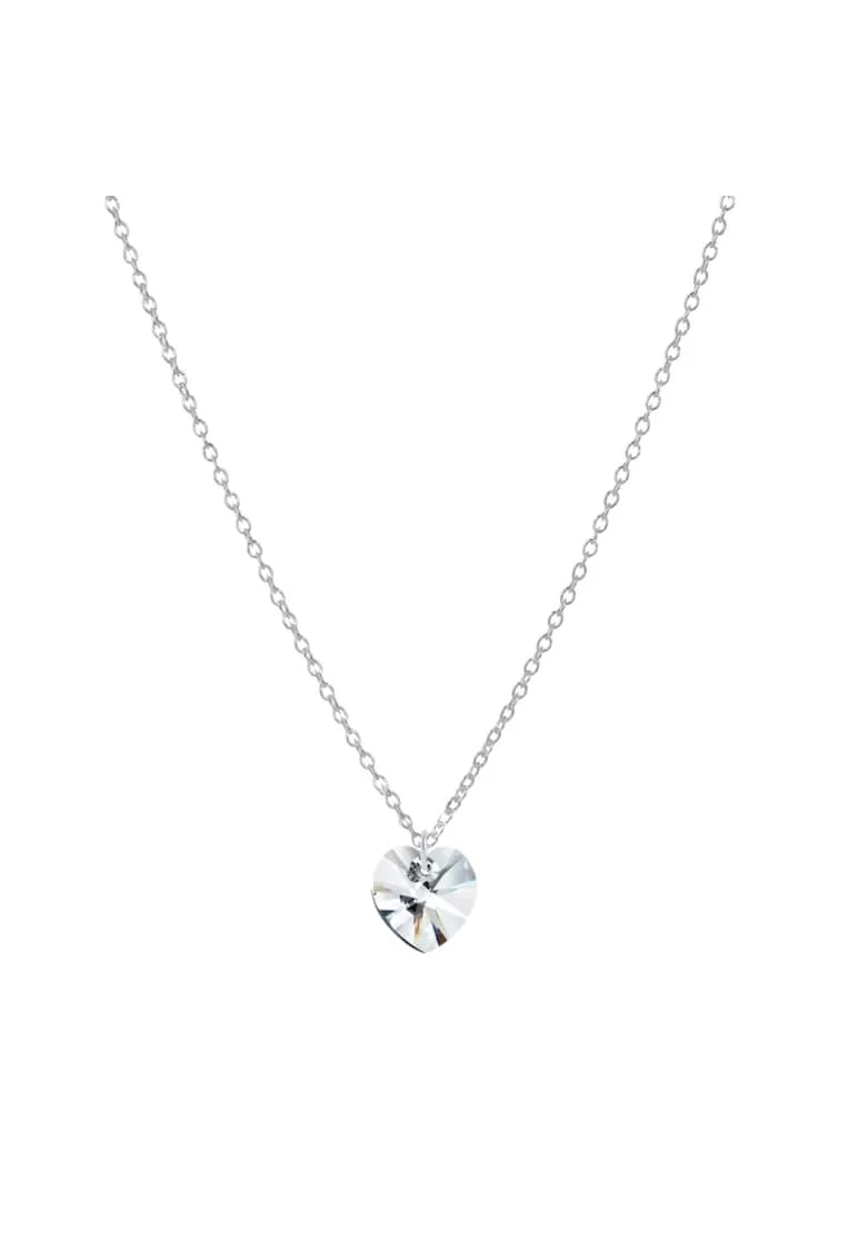 Lantisor din Argint 925 cu pandantiv Inima Swarovski, reglabil 40-43 cm, dama, Transparent