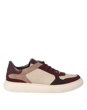 Pantofi sport flatform din piele intoarsa, Visiniu