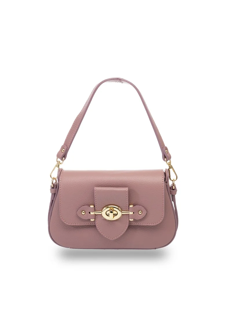 Geanta dama din piele naturala,  Eva, Roz, 23x12.5x5.5cm