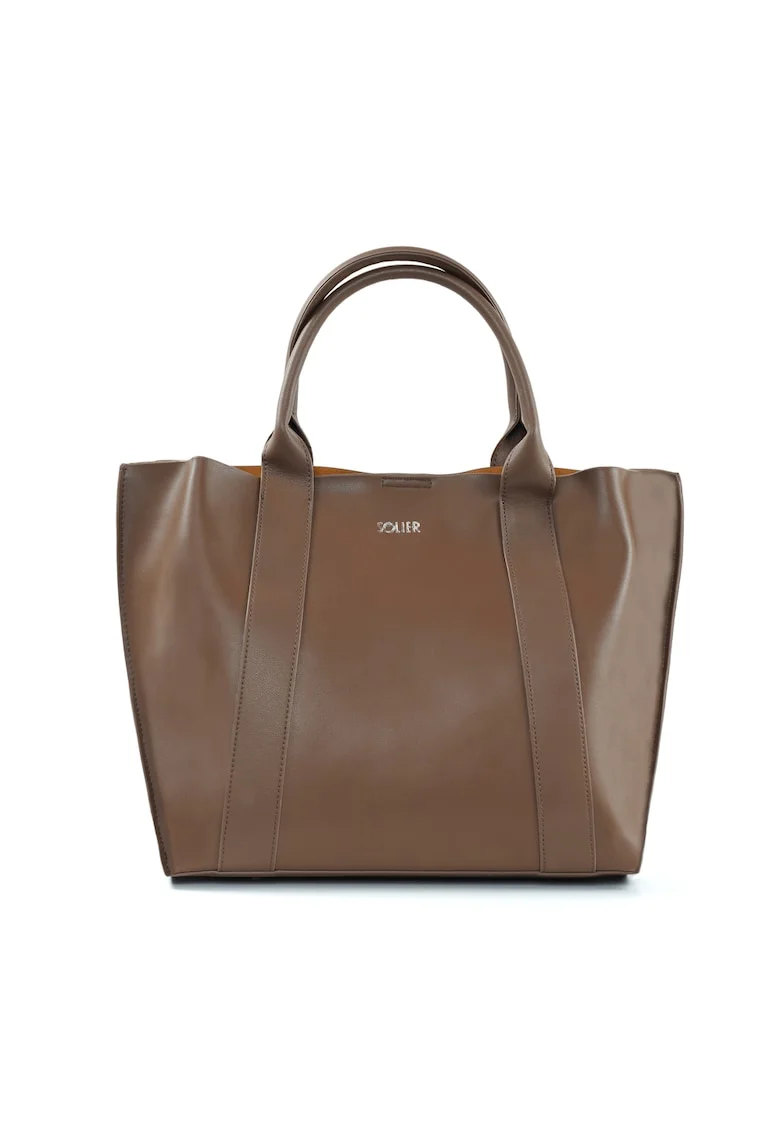 Geanta dama shopper piele naturala  FL30 Serena, cu cu, Maro