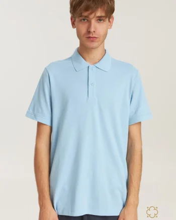 Tricou uniton polo, din bumbac, pentru barbati, Albastru