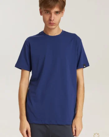 Tricou uniton din bumbac, pentru barbati, M, Albastru