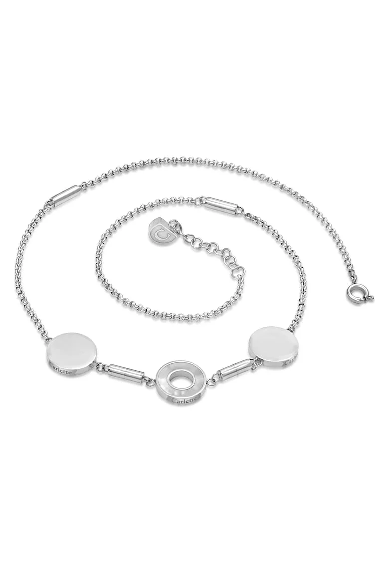 Colier personalizabil, din otel inoxidabil hipoalergenic, placat cu rodiu Le Collier